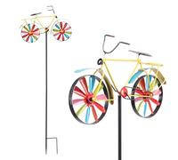 Alpine Corporation Alpine JUM134HH - Mulino a vento colorato per bicicletta, per esterni, altezza 106,7 cm, paletto decorativo da giardino multicolore