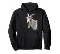 Alpine Dairy Capra Ritratto Realistico Fattoria Animale Opera d'Arte Felpa con Cappuccio