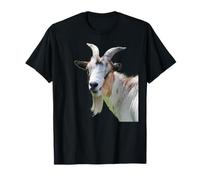 Alpine Dairy Capra Ritratto Realistico Fattoria Animale Opera d'Arte Maglietta