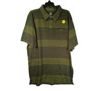 Alpine Design Polo Golf a Maniche Corte Riga Uomo Verde Olive Branch LARGE