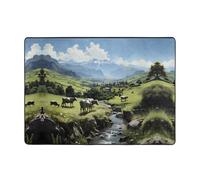 Alpine Farm Cows, tappetino in flanella (203,2 x 147,3 cm), tappeto decorativo per camera da letto, soggiorno e studio