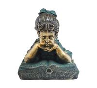 Alpine Girl Laying Down Reading Book Statue