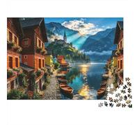Alpine Lakeside Puzzle per Anziani 1000 Pezzo Riciclabile Swiss Village Puzzles Accessori da Gioco Puzzle Impossibilmente Difficile e Stimolante Attività 52x38cm/1000pcs