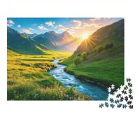 Alpine Meadow Puzzle for Adultis 1000Pezzi Riciclabile Paper Mountain Stream Jigsaw Puzzles Gioco Educativo Challenge Ideal for Family And Friends Regalos 70x50cm/1000pcs
