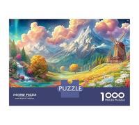 Alpine Meadow with Windmill Puzzle Da 1000 Pezzi Colorful Windmill Cartone Riciclato Premium, Regalo Per Tutte Le Età 52x38cm/1000pcs