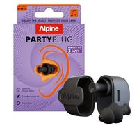 Alpine PartyPlug Tappi Orecchie Concerti 19dB - Protezione Uditiva Essenziale per Festival, Tappi Riutilizzabili per Musica & Discoteca, Audio Alta Qualità, 3 Misure (S/M/L), Nero