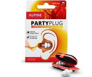 Alpine PartyPlug - Tappi per le orecchie per feste, festival e concerti in sicurezza - Qualità audio ottimale - Materiale ipoallergenico e confortevole - Tappi riutilizzabili - Trasparente
