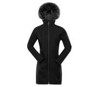 Alpine Pro IBORA Giacca invernale da donna, in softshell, alla moda, cappotto invernale con cappuccio, robusto e caldo, impermeabile, traspirante, antivento e straordinariamente caldo, Nero , S