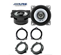 ALPINE SXE-1025S KIT 2 CASSE PER BMW 10cm CON ADATTATORI FOCAL ANT/POST AUTO