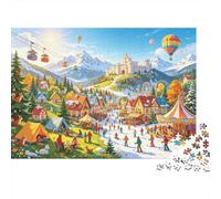 Alpine Town Jigsaw Puzzles 1000 Piece Recycled Resort Park Puzzle per Adults Puzzle Game Props Impossible Hard Difficult Stimolante Divertente Game 52x38cm/1000pcs
