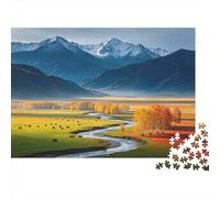 Alpine Valley River Puzzle 1000 Pezzi Riciclato Snowy Mountain Puzzle per Ragazzi e Ragazze Accessori per Giochi Genitore-Figlio Developing Boy & Girl‘s Intelligence Educational 52x38cm/1000 Pezz...