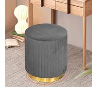AlpineAura Sgabello da toeletta in velluto, girevole a 360°, per soggiorno, camera da letto, design moderno (grigio)