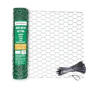 AlpineReach Filo per pollo, 0,4 m x 4,1 m, per pollame e artigianato, composizioni floreali, fascette con zip, rotolo di rete zincata, esagonale, rivestito in PVC, per recinzioni da giardinaggio (39,6