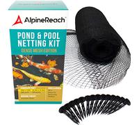 AlpineReach Kit di rete per laghetto Koi 4,5 m x 4,5 m, nero, resistente, in tessuto a rete fine, per foglie, protegge i pesci Koi da aironi azzurri, gatti, predatori, protezione UV, riutilizzabile e