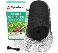 AlpineReach Rete da giardino, 2 m x 30 m, extra resistente, per proteggere piante e alberi da frutto contro animali e recinzioni di cervi, riutilizzabile, con fascette per cavi, colore nero