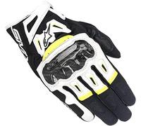Alpinestars 1494534 Guanti, Nero/Bianco/Giallo Fluo, S, Set di 2