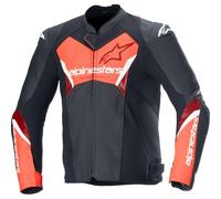 Alpinestars 3103625-1030-48 Faster V3 Flusso Pelle Giacca 38 Nero/Rosso Fluo
