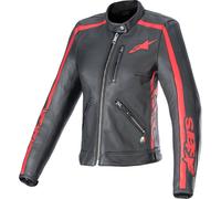 Alpinestars 3113924-1346-M Stella Dyno Pelle da Donna Giacca Md Nero / Haute Red