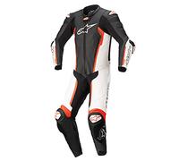 Alpinestars Missile V2 Costume da moto monopemo in pelle, nero-bianco-rosso, taglia 52 per maschi