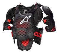 Alpinestars A-10 V2 Protezione toracica, nero-rosso, taglia XL 2XL per maschi
