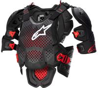Alpinestars A-10 V2 Protezione toracica, nero-rosso, taglia XS S