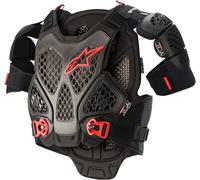 Alpinestars A-6 Protezione toracica, nero-rosso, taglia XS S per maschi