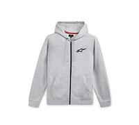 Alpinestars, Ageless Chest Hoodie, Felpa con Zip E Cappuccio, Heather/Nero Grigio, XXL, Uomo