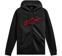 Alpinestars Felpa con cappuccio e zip Ageless V3 Nero/Rosso Uomo 2XL