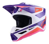 Alpinestars S-M3 Heat Casco da motocross, bianco-porpora, taglia XS per maschi