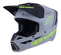 Alpinestars SM3 Radium, casco da motocross S male Opaco Grigio/Nero/Giallo Fluo