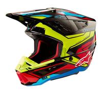 Alpinestars S-M5 Action 2, casco da motocross L male Nero/Giallo Fluo/Rosso/Blu