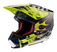 Alpinestars S-M5 Rash, casco da motocross XL male Blu Scuro/Giallo Fluo/Bianco