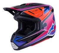Alpinestars S-M7 Fuse Casco da motocross, blu-porpora, taglia XS per maschi