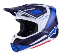 Alpinestars S-M7 Rise Casco da motocross, bianco-turchese-blu, taglia M per maschi