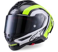 Alpinestars Supertech R10 Arius Elmetto, nero-bianco-giallo, taglia S per maschi