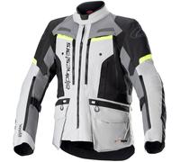 Alpinestars Bogotá Pro, giacca tessile Drystar 4XL male Grigio Chiaro/Grigio Scuro/Giallo Fluo