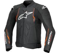 Alpinestars Dusk Airflow, giacca in pelle traforata 56 male Nero/Rosso Fluo/Bianco