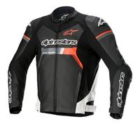 Alpinestars GP Force Giacca in pelle per moto, nero-bianco-rosso, taglia 48 per maschi