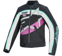 Alpinestars Idles giacca tessile moto da donna idrorepellente, nero-bianco-porpora, taglia XL per maschi