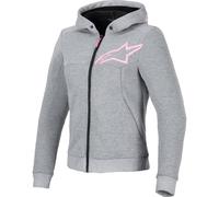 Alpinestars Stella Chrome V2 Sport Felpa con cappuccio e zip da moto da donna, grigio, taglia M per donne