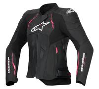 Alpinestars Stella Dusk Giacca in pelle da moto da donna, nero-rosa, taglia 42 per donne