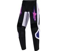 Pantaloni da motocross per bambini Alpinestars Fluid Grid Nero-Grigio chiaro-Viola 22