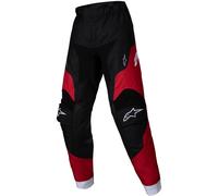 Alpinestars Racer Veil Pantaloni Motocross Bambini, nero-rosso, taglia XS