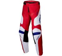Alpinestars Racer Veil Pantaloni da motocross per ragazzi, bianco-rosso, taglia XL