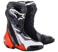 Alpinestars Supertech R, stivali 40 EU male Nero/Rosso Fluo/Bianco/Grigio
