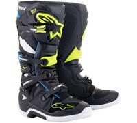 Alpinestars Tech 7 Stivali motocross, nero-blu-giallo, taglia 48 per maschi