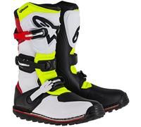 Stivali cross Alpinestars Tech T Bianco Rosso Giallo fluo Nero 7