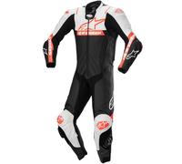 Alpinestars Missile V2 Ward, tuta in pelle 1pz. 56 male Nero/Bianco/Rosso Fluo