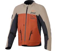 Alpinestars AMT-8 Stretch Drystar XF impermeabile Giacca tessile moto, nero/marrone/arancione, Taglia M