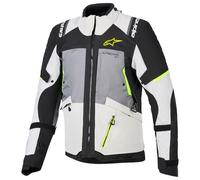 Alpinestars Andes V4 Drystar impermeabile Giacca tessile moto, grigio-giallo, taglia L per maschi